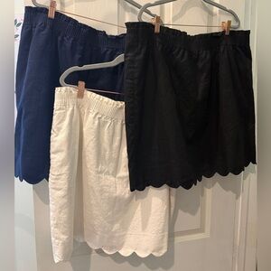 J. Crew Scalloped Sidewalk Skirt Set - Black, Navy, White - Size 18